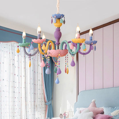 Amélie Purple Macaron Glass Kids Candelabra Chandelier