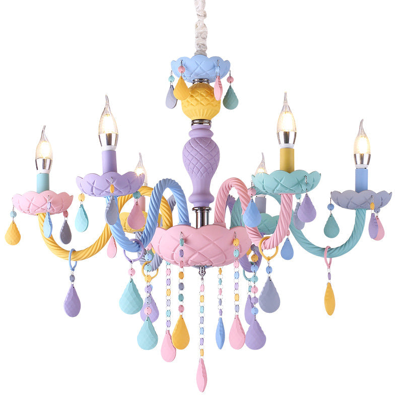 Amélie Purple Macaron Glass Kids Candelabra Chandelier