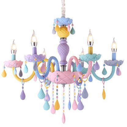 Amélie Purple Macaron Glass Kids Candelabra Chandelier