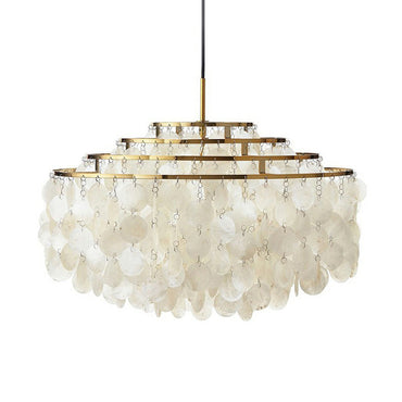 Aurélie Vintage White Shell Chandelier 6-Light Pendant