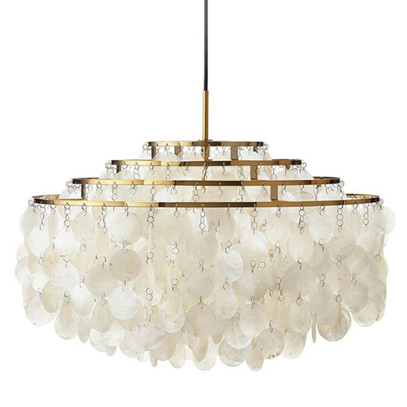 Aurélie Vintage White Shell Chandelier 6-Light Pendant