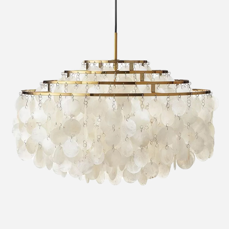Aurélie Vintage White Shell Chandelier 6-Light Pendant