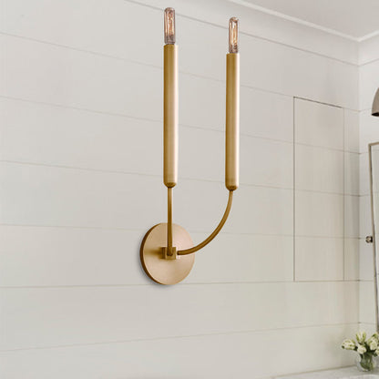 Adeline Tube Wall Sconce in Black and Brass