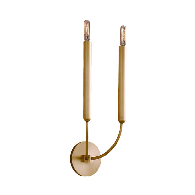 Adeline Tube Wall Sconce in Black and Brass