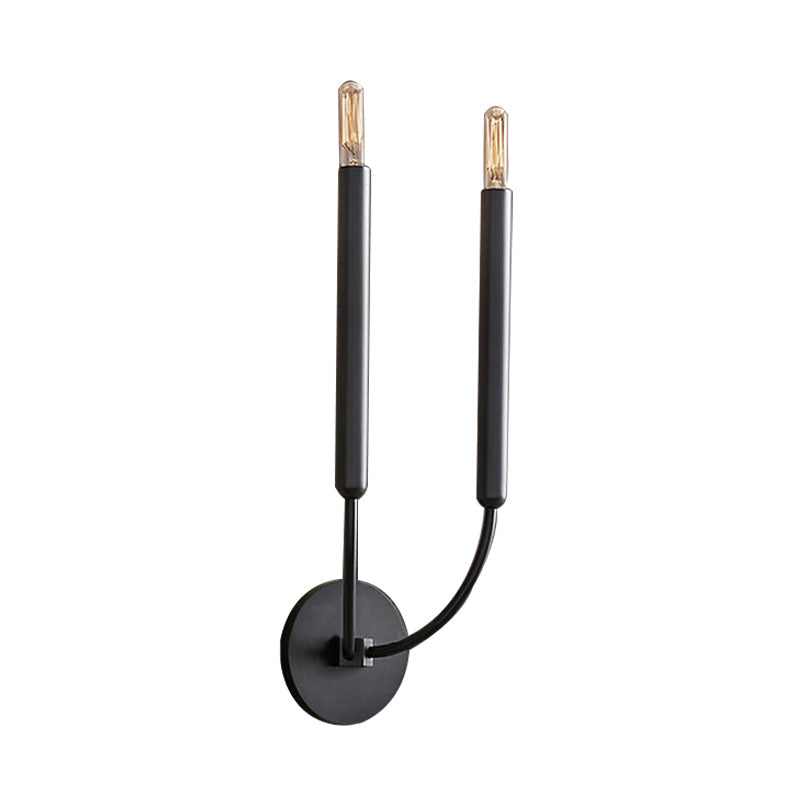 Adeline Tube Wall Sconce in Black and Brass