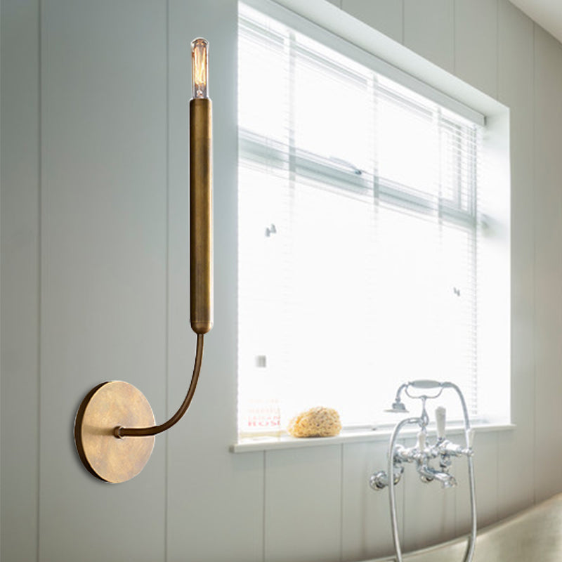 Adeline Tube Wall Sconce in Black and Brass