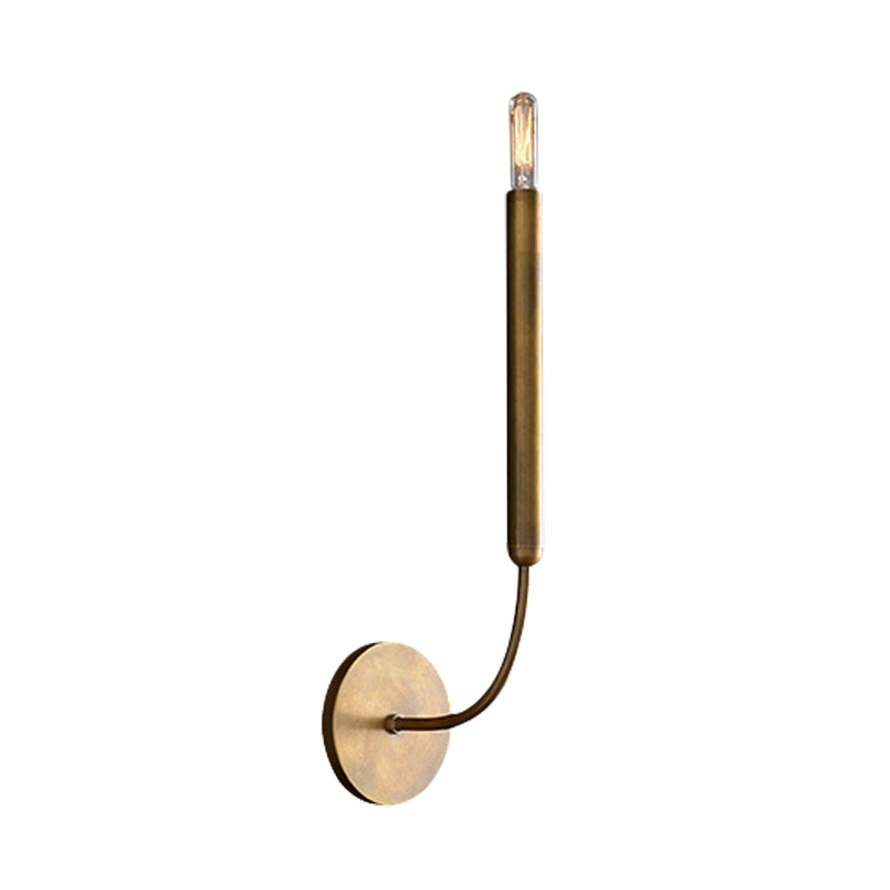 Adeline Tube Wall Sconce in Black and Brass