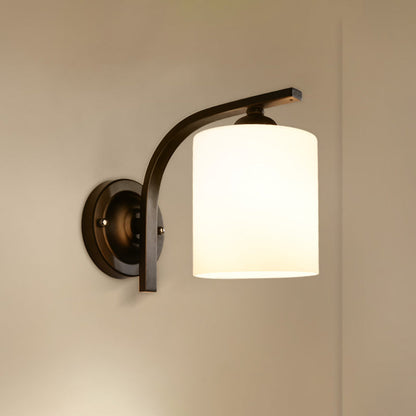 Clémence Cylindrical White Glass Wall Sconce