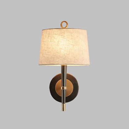 Joséphine Minimalist Fabric Taper Wall Sconce Black-Brass