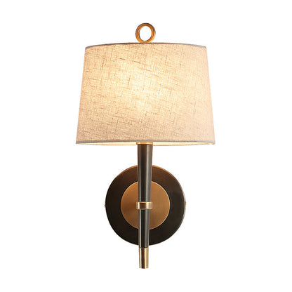 Joséphine Minimalist Fabric Taper Wall Sconce Black-Brass
