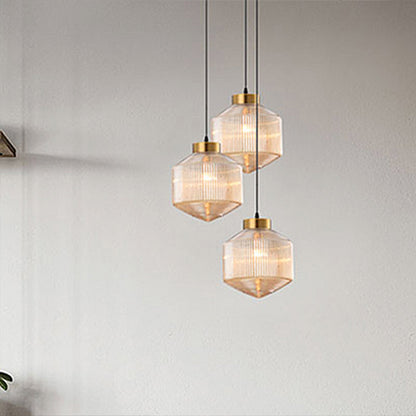 Camille Modern Drum Prismatic Glass Pendant Light