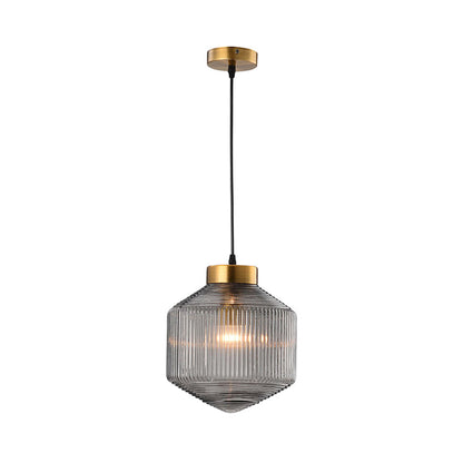 Camille Modern Drum Prismatic Glass Pendant Light