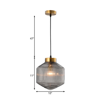 Camille Modern Drum Prismatic Glass Pendant Light