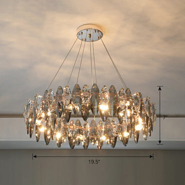 Élodie Crystal Oval Minimalist Pendant Light 20 Inch