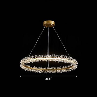 Sophie Crystal Bead Circle LED Chandelier Pendant Light