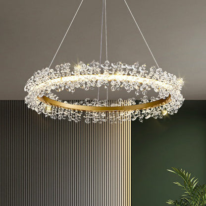 Sophie Crystal Bead Circle LED Chandelier Pendant Light