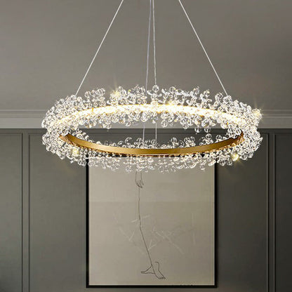 Sophie Crystal Bead Circle LED Chandelier Pendant Light