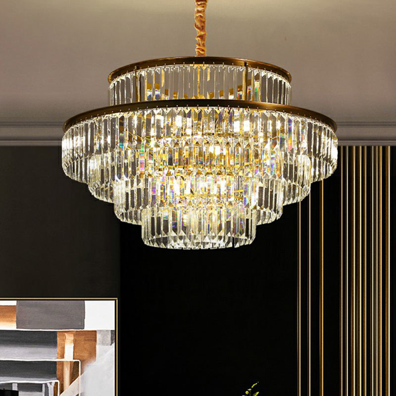 Amélie Crystal Prism Circular Pendant Chandelier Light