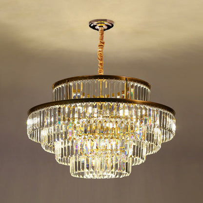 Amélie Crystal Prism Circular Pendant Chandelier Light