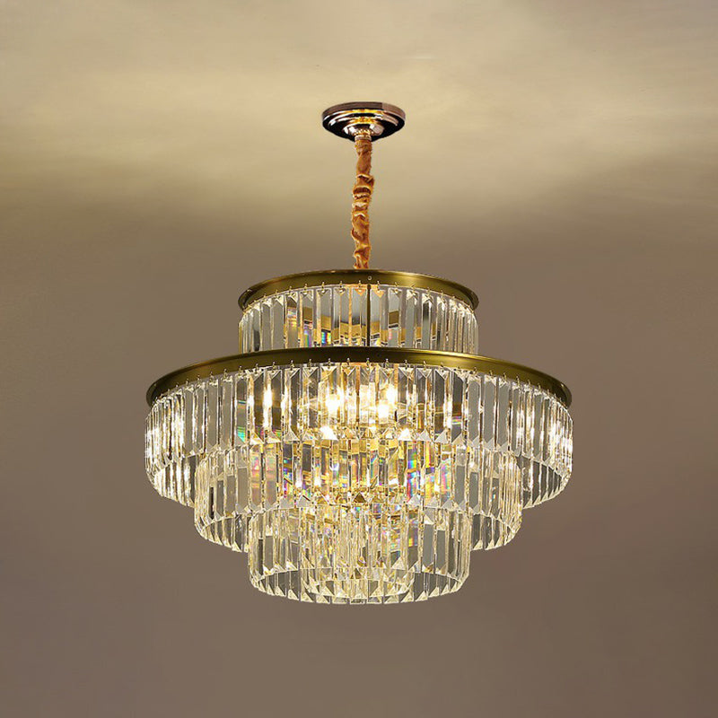 Amélie Crystal Prism Circular Pendant Chandelier Light