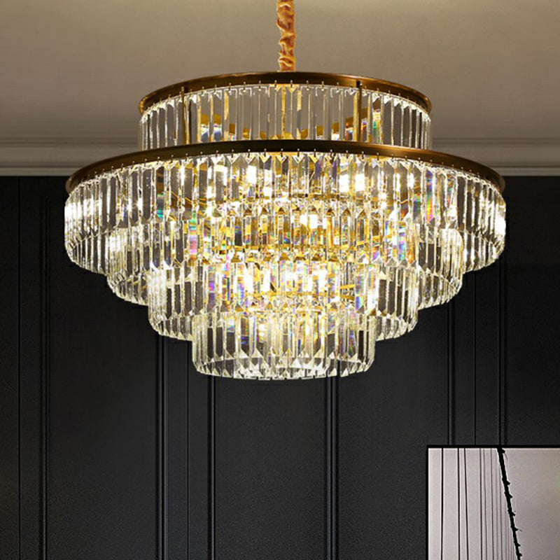 Amélie Crystal Prism Circular Pendant Chandelier Light