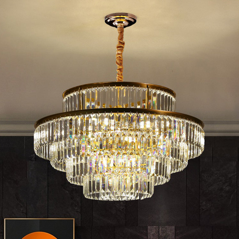 Amélie Crystal Prism Circular Pendant Chandelier Light