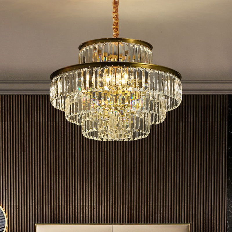 Amélie Crystal Prism Circular Pendant Chandelier Light