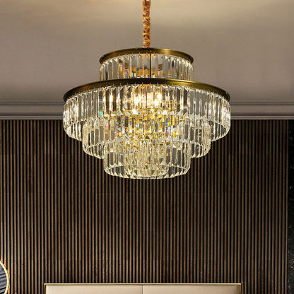 Amélie Crystal Prism Circular Pendant Chandelier Light