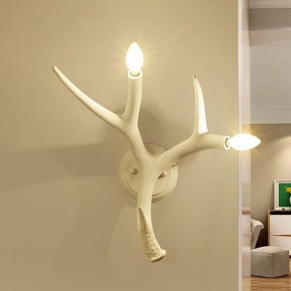 Léonie Resin Antler 2-Light Wall Sconce White