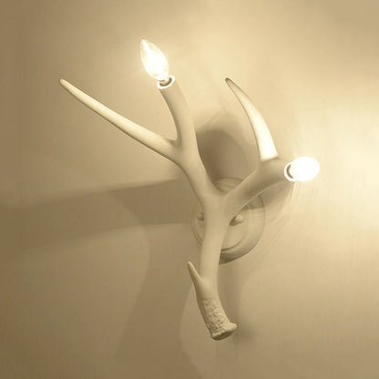 Léonie Resin Antler 2-Light Wall Sconce White