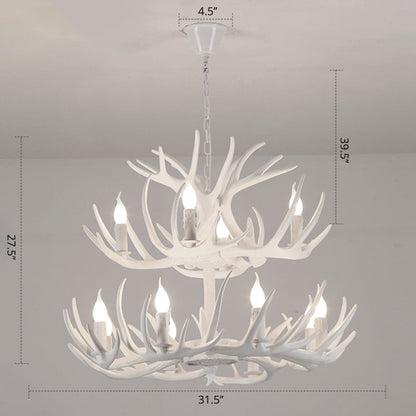 Madeleine Rustic Antler Candelabra Chandelier Pendant Light