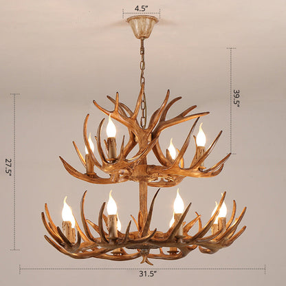 Madeleine Rustic Antler Candelabra Chandelier Pendant Light