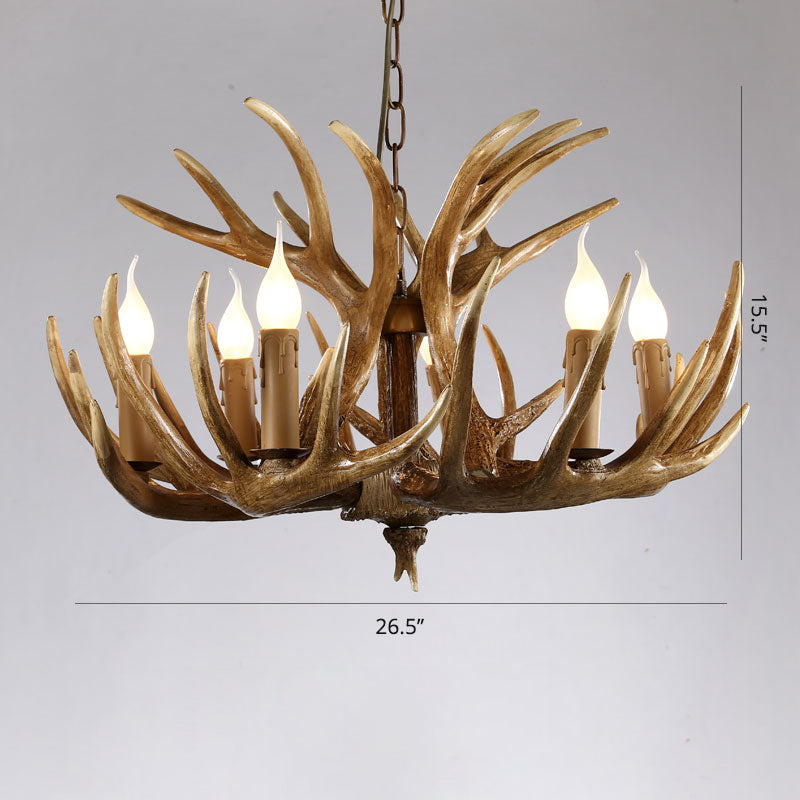 Élise Rustic Artificial Antler Chandelier Exposed Bulb Pendant