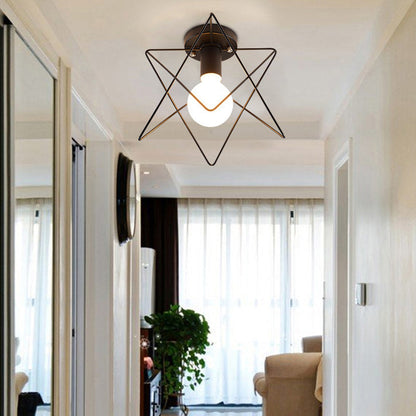 Solène Industrial Caged Metal Flush Ceiling Light