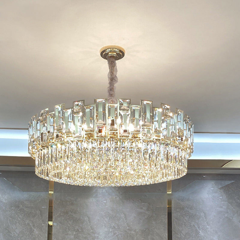 Amélie K9 Crystal Round Pendant Chandelier Gold Black