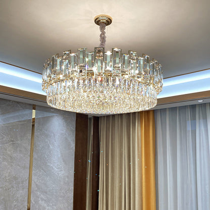 Amélie K9 Crystal Round Pendant Chandelier Gold Black