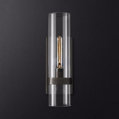 Camille Cylinder Clear Glass Wall Sconce