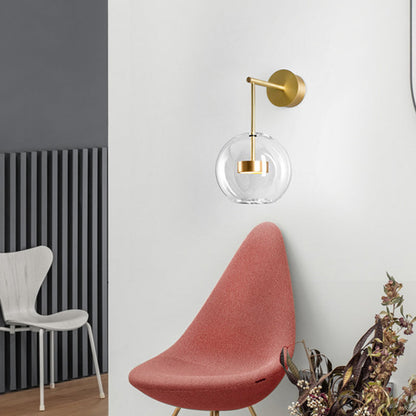 Isabelle Glass Sphere LED Wall Light Sconce