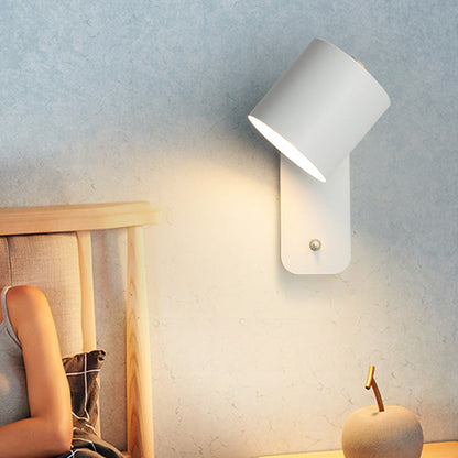 Amélie Swivel Cylinder Reading Wall Lamp – Nordic Metal, 5 to 9 Inch