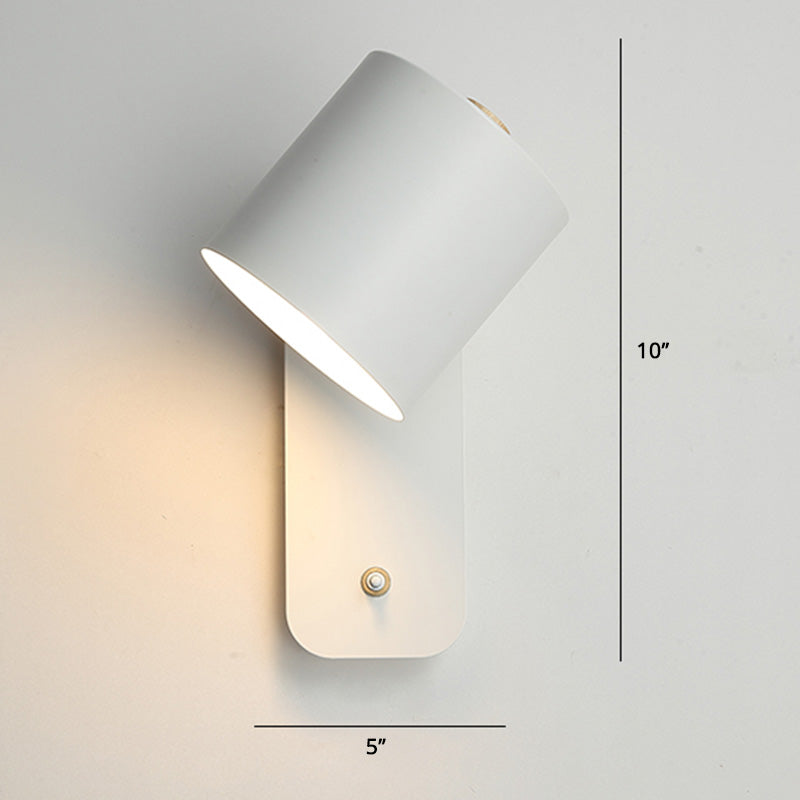 Amélie Swivel Cylinder Reading Wall Lamp – Nordic Metal, 5 to 9 Inch