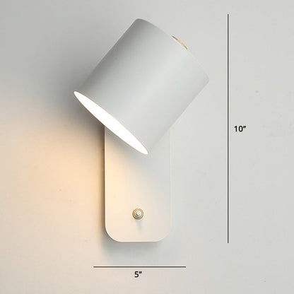Amélie Swivel Cylinder Reading Wall Lamp – Nordic Metal, 5 to 9 Inch