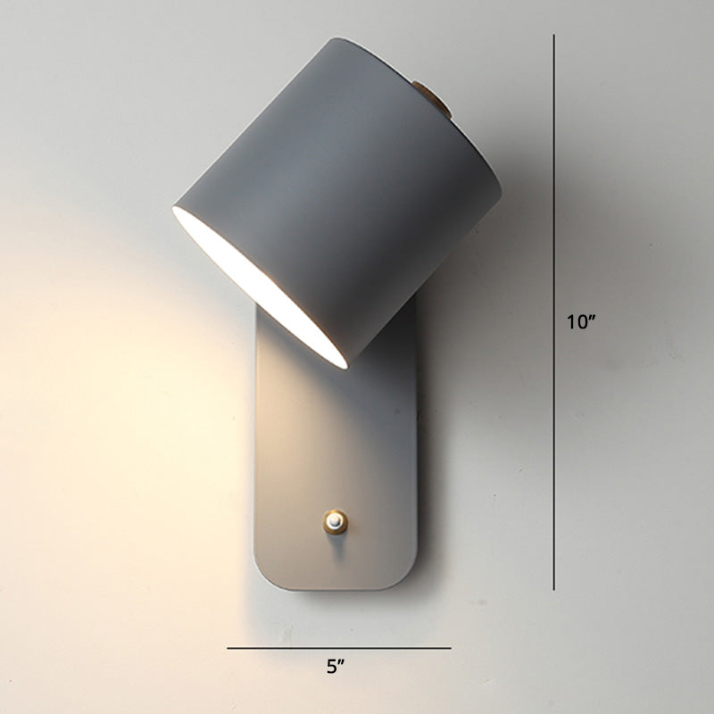 Amélie Swivel Cylinder Reading Wall Lamp – Nordic Metal, 5 to 9 Inch