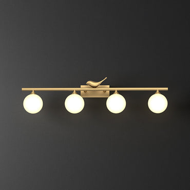 Clémence Ball Bathroom Vanity Sconce with Opal Glass and Bird Decor