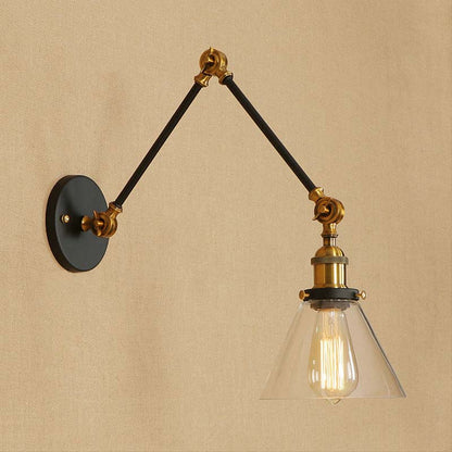 Lucienne Vintage Swing Arm Glass Wall Sconce Lamp