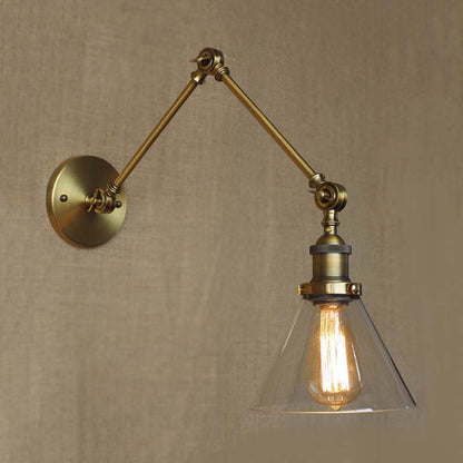 Lucienne Vintage Swing Arm Glass Wall Sconce Lamp