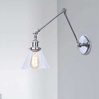Lucienne Vintage Swing Arm Glass Wall Sconce Lamp