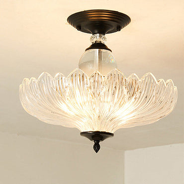Adeline Crystal Scalloped Semi Flush Ceiling Light