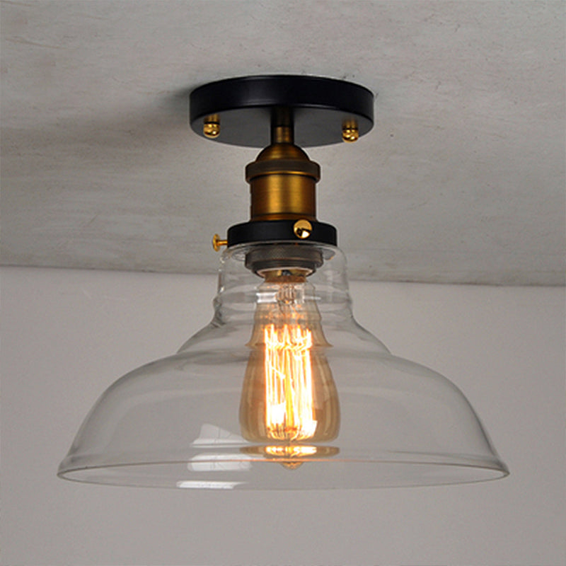 Amélie Vintage Barn Glass Semi Flush Ceiling Light
