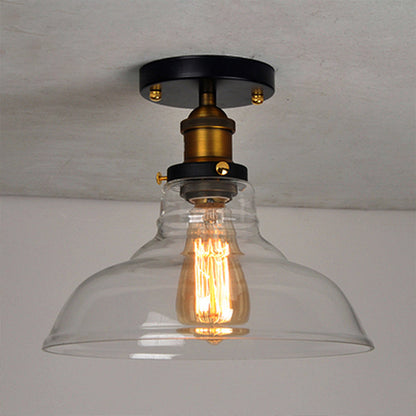 Amélie Vintage Barn Glass Semi Flush Ceiling Light