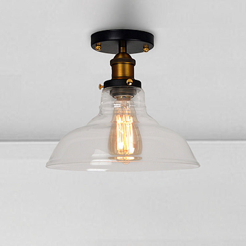 Amélie Vintage Barn Glass Semi Flush Ceiling Light